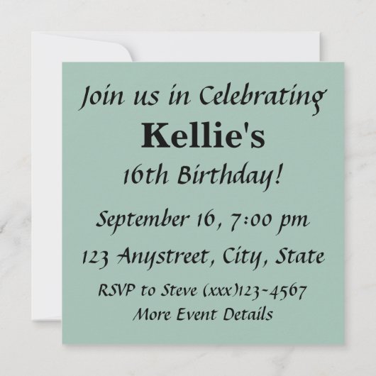 マザーカンガルーとベビージョーイ彼女のポーチ 招待状 (裏面)