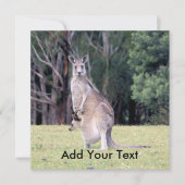 マザーカンガルーとベビージョーイ彼女のポーチ 招待状 (正面)