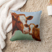 マザーガーンジー牛とかわいい子牛 クッション (ブランケット)