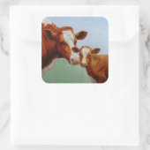 マザーガーンジー牛とかわいい子牛 スクエアシール (バッグ)