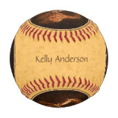 マザーキリンと可愛いベビー縁どラウンド 野球ボール (正面)