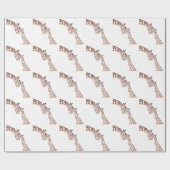 マザーキリンベビー水彩サファリかわいい ラッピングペーパー (フラット)