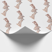 マザーキリンベビー水彩サファリかわいい ラッピングペーパー (角)