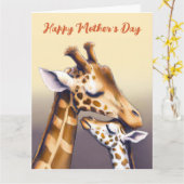 マザーキリン&カーフの感動の瞬間 カード (黄色い花)