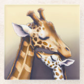 マザーキリン&カーフの感動の瞬間 ガラスコースター (正面)