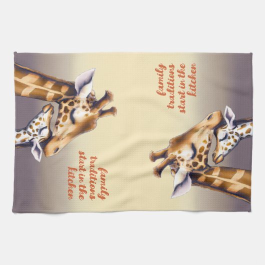 マザーキリン&カーフの感動の瞬間 キッチンタオル (横)