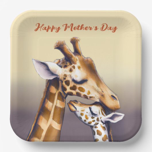 マザーキリン&カーフの感動の瞬間 ペーパープレート (正面)