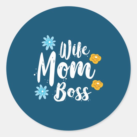 マザーギフト妻ママボス ラウンドシール (正面)