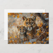 マザークーガーと彼女の子猫 ポストカード (正面/裏面)