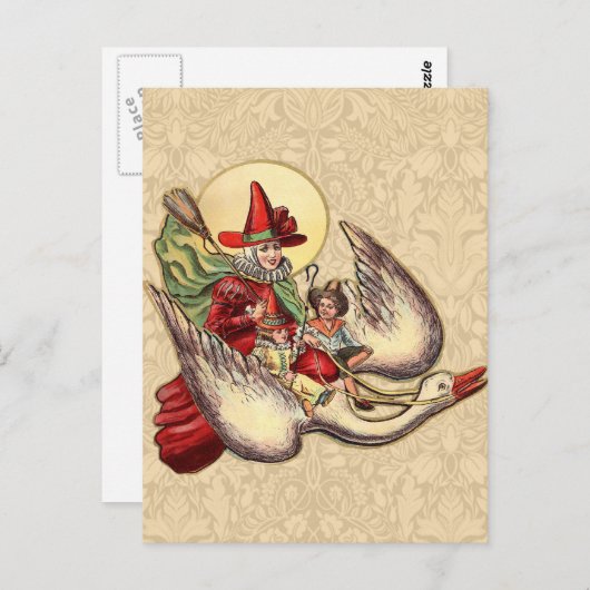 マザーグースの子供の古いイラスト ポストカード (正面/裏面)