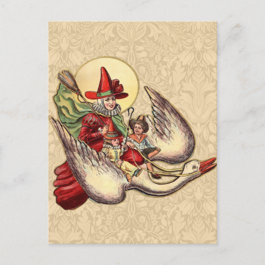 マザーグースの子供の古いイラスト ポストカード (正面)
