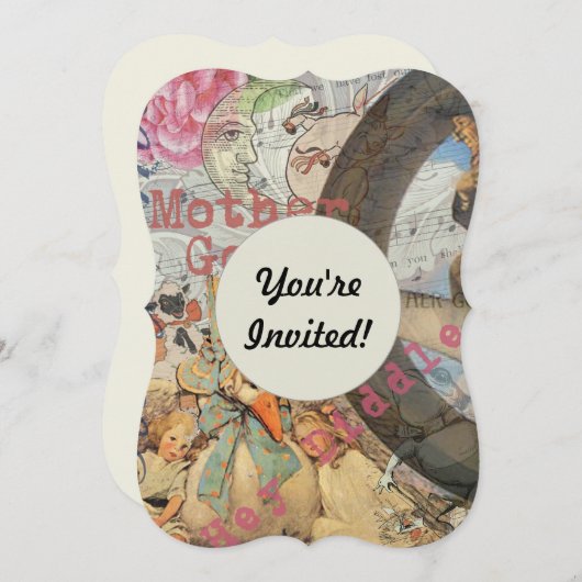 マザーグースの童謡・絵本 招待状 (正面/裏面)