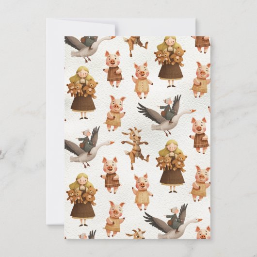 マザーグースエンチャントストーリーブックバースデーパーティー 招待状 (裏面)