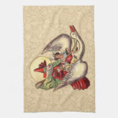 マザーグースチャイルドアンティークイラストレーション キッチンタオル (縦)