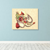 マザーグースチャイルドアンティークイラストレーション キャンバスプリント (インサイチュ (ウッドフロア))