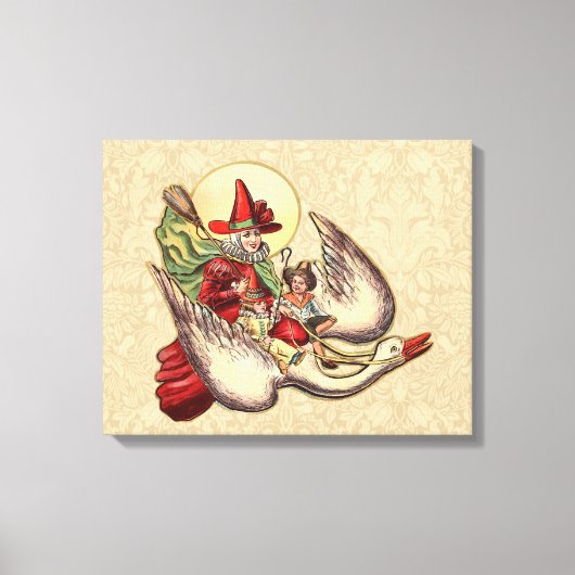 マザーグースチャイルドアンティークイラストレーション キャンバスプリント (正面)