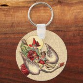 マザーグースチャイルドアンティークイラストレーション キーホルダー (正面)