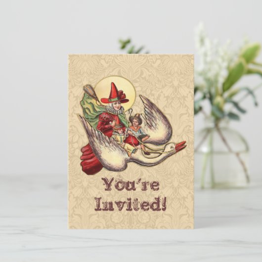 マザーグースチャイルドアンティークイラストレーション 招待状 (スタンド正面)