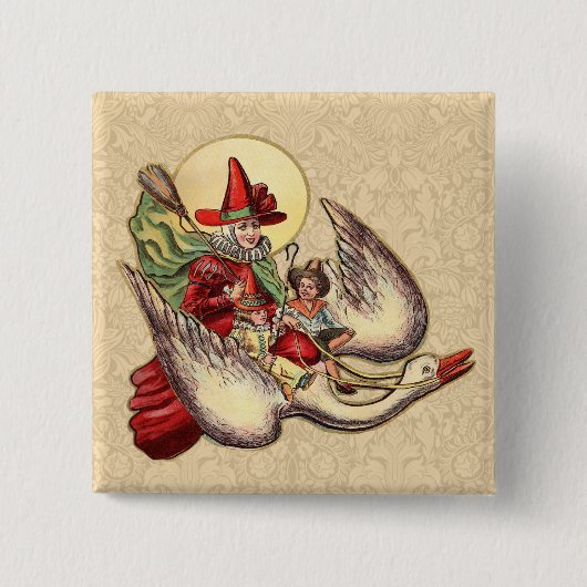 マザーグースチャイルドアンティークイラストレーション 缶バッジ (正面)