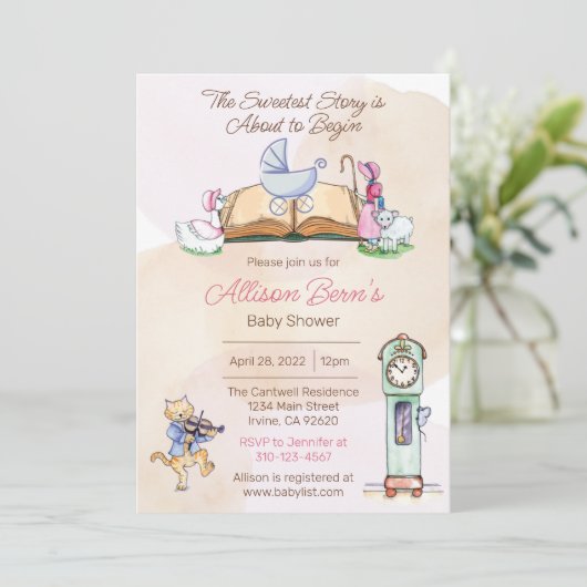 マザーグースベイビーシャワー招待状 招待状 (スタンド正面)