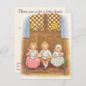 マザーグースヴィンテージ子供部屋ライムベビーシャワー 招待状 (正面/裏面)