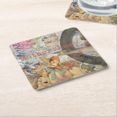 マザーグース子供部屋ライムフェアリー スクエアペーパーコースター (アングル)