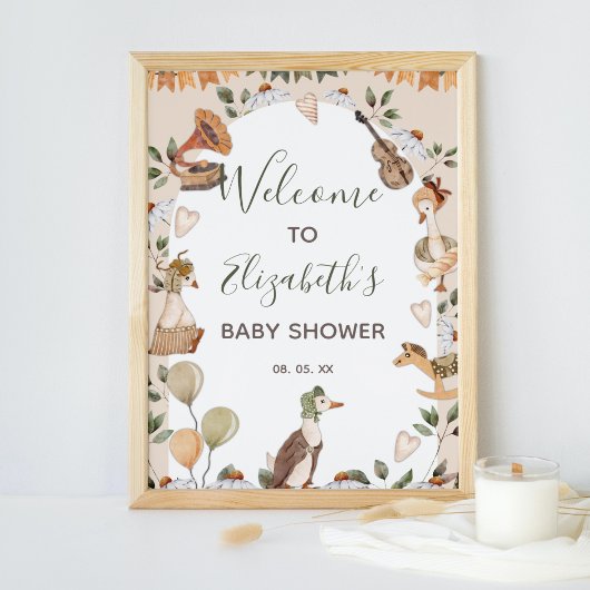 マザーグース子供部屋ライムベビーシャワーウェルカム ポスター