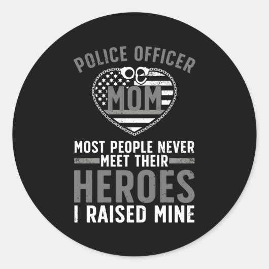 マザーコップの警察官のための警察官ママ ラウンドシール (正面)