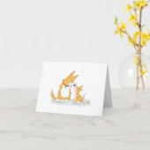 マザーコーギと子犬の母の日カード カード (黄色い花)