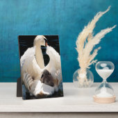 マザースワンとシグネッツ(ベビーの白鳥) フォトプラーク (側面)