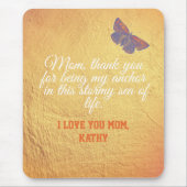 マザーズかわいらしデイエレガントGlam金ゴールドスクリプト引用文 マウスパッド (正面)