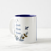 マザーズかわいらしデイブルーフローラ鳥写真 ツートーンマグカップ (正面左)