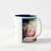 マザーズかわいらしデイブルーフローラ鳥写真 ツートーンマグカップ (正面右)