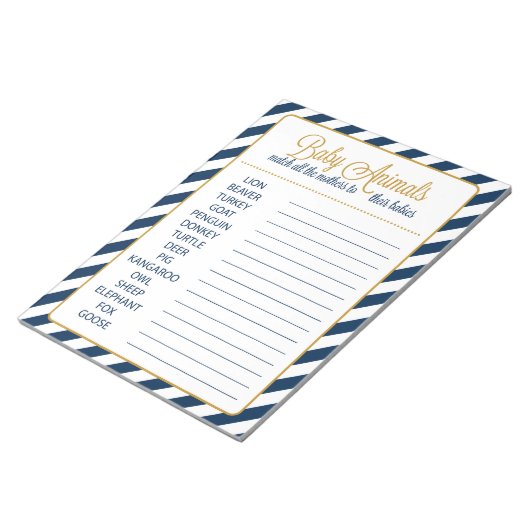 マザーズをベビーに合わせる赤ちゃんシャワー ノートパッド (アングル)