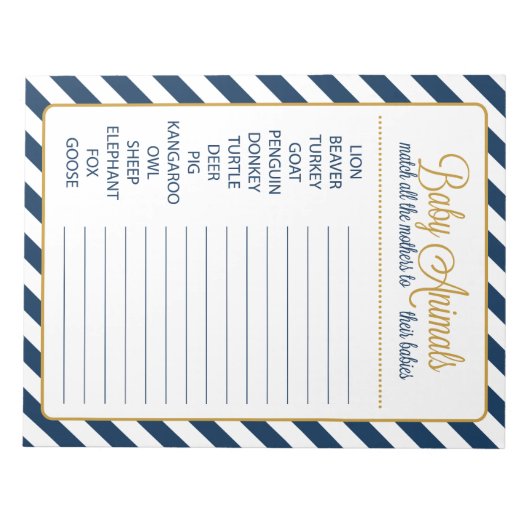 マザーズをベビーに合わせる赤ちゃんシャワー ノートパッド (正面)