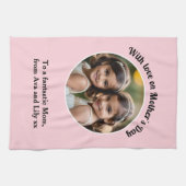 マザーズカスタムデイ写真ピンク キッチンタオル (横)