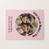 マザーズカスタムデイ写真記念ピンク ジグソーパズル (横)