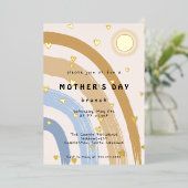 マザーズデイおもしろいブランチ虹 箔招待状 (立ち正面)