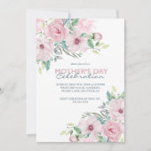 マザーズデイお祝いピンク牡丹フローラ 招待状 (正面)