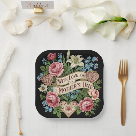 マザーズデイお祝い ペーパープレート (ウェディング)