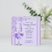 マザーズデイかわいらし薄紫バラシャンパンブランチ2C 招待状 (スタンド正面)