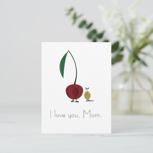 マザーズデイさくらんぼとさくらんぼピットキャラクター ポストカード (スタンド正面)