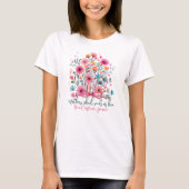 マザーズデイの花の愛は永遠に水彩画で咲き続ける Tシャツ (正面)