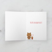 マザーズデイアニマルベアカブ赤いハート カード (内部)