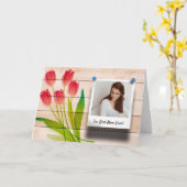 マザーズデイインスタグラム写真テンプレートピンクチューリップ カード (黄色い花)