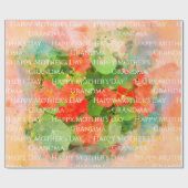 マザーズデイウォーターカラーフローラ ラッピングペーパー (フラット)