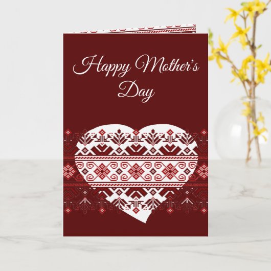 マザーズデイウクライナフォーク民族刺繍 カード (黄色い花)