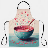 マザーズデイエプロン – 愛とベーキング – かわいいハート エプロン (正面)