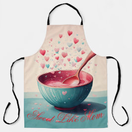 マザーズデイエプロン – 愛とベーキング – かわいいハート エプロン