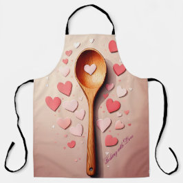 マザーズデイエプロン – 愛とベーキング – かわいいハート エプロン